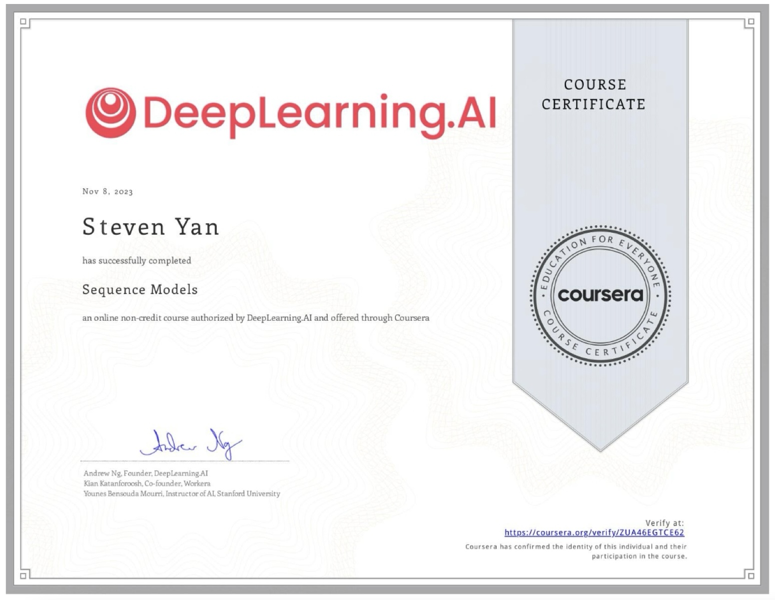 DeepLearning.AI Tensorflow Developer Professional Certificate